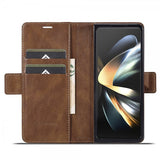 Lc.Imeeke Samsung Galaxy Z Fold 5 Fodral med Kortfack Flip Brun