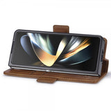 Lc.Imeeke Samsung Galaxy Z Fold 5 Fodral med Kortfack Flip Brun