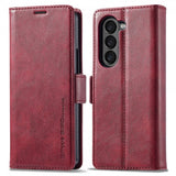 Lc.Imeeke Samsung Galaxy Z Fold 5 Fodral med Kortfack Flip Röd