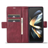 Lc.Imeeke Samsung Galaxy Z Fold 5 Fodral med Kortfack Flip Röd