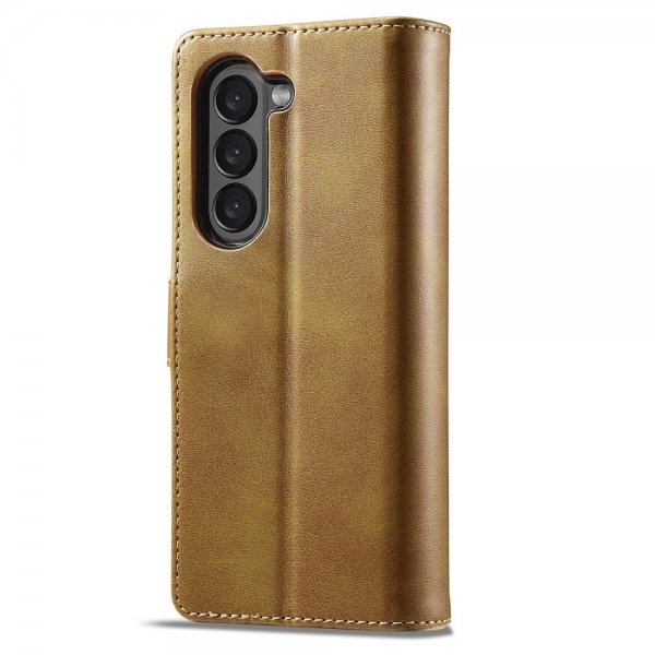 Lc.Imeeke Samsung Galaxy Z Fold 5 Fodral med Kortfack Ljusbrun