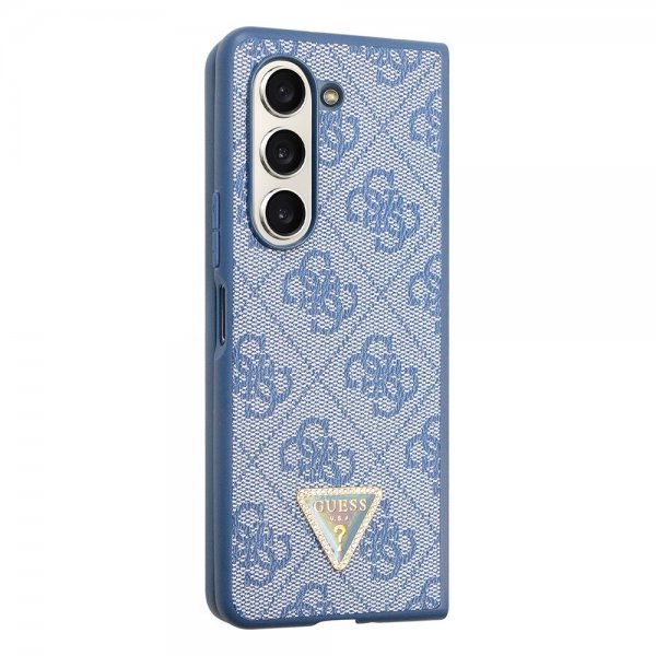 Guess Samsung Galaxy Z Fold 5 Skal 4G Metal Triangle Strass Blå