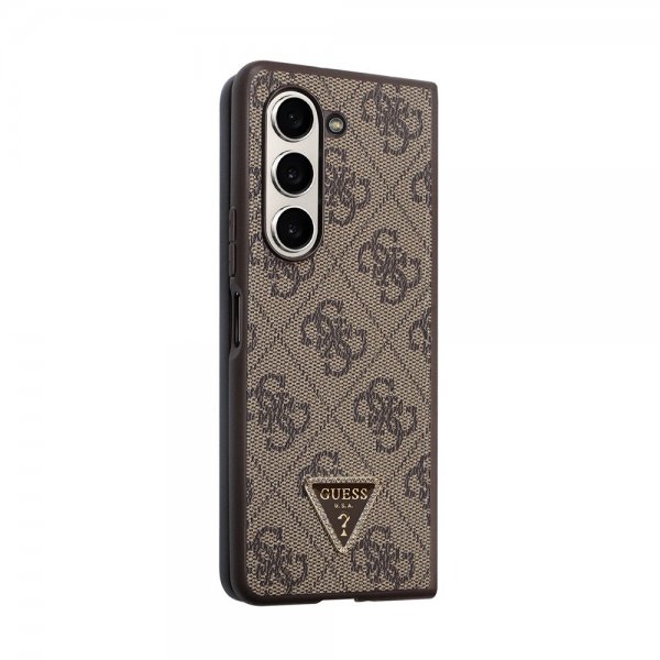Guess Samsung Galaxy Z Fold 5 Skal 4G Metal Triangle Strass Brun