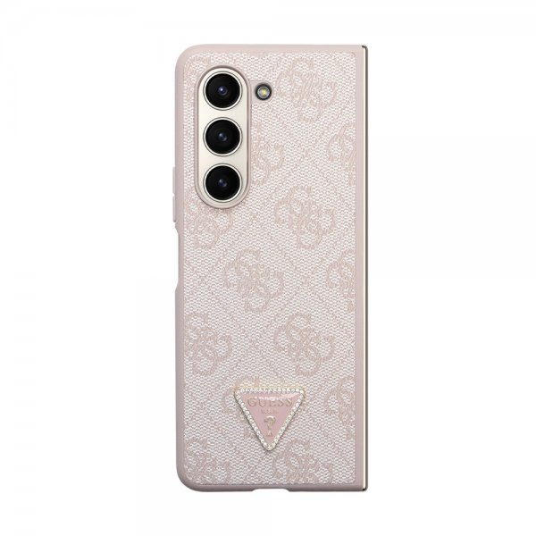 Guess Samsung Galaxy Z Fold 5 Skal 4G Metal Triangle Strass Rosa