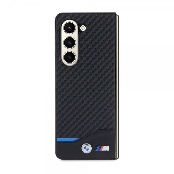 BMW Samsung Galaxy Z Fold 5 Skal Carbon Effect Metal Logo Svart