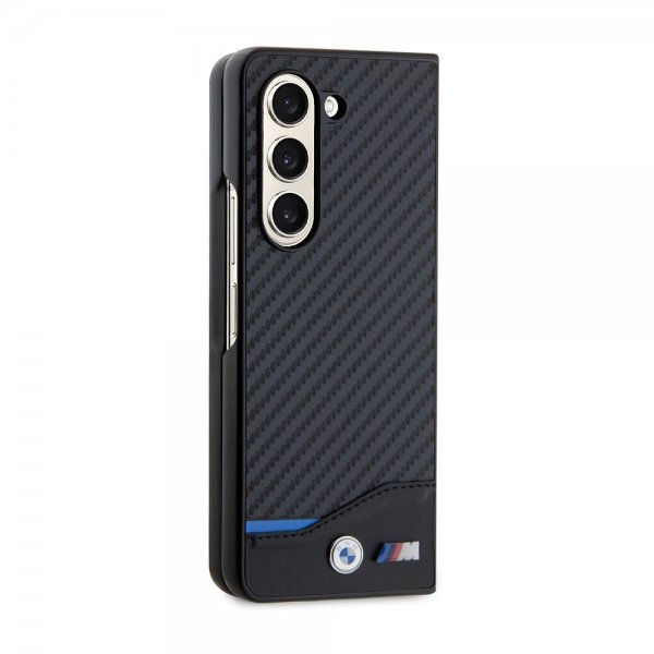 BMW Samsung Galaxy Z Fold 5 Skal Carbon Effect Metal Logo Svart