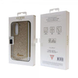 Guess Samsung Galaxy Z Fold 5 Skal Glitter Flakes Metal Logo Guld
