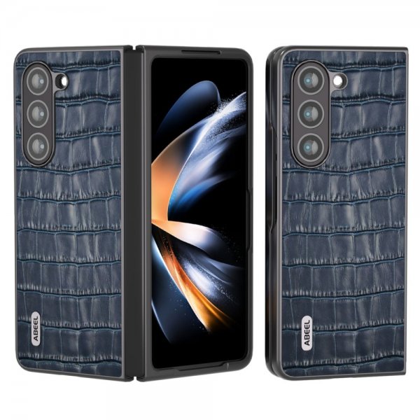 ABEEL Samsung Galaxy Z Fold 5 Skal Krokodiltextur Blå
