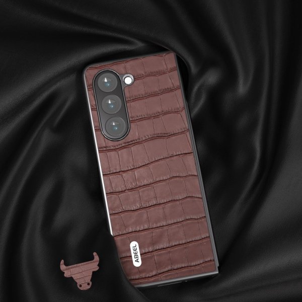 ABEEL Samsung Galaxy Z Fold 5 Skal Krokodiltextur Brun