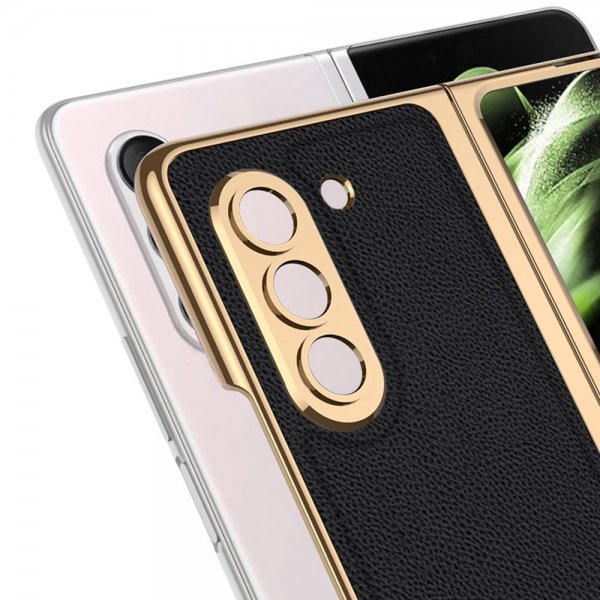 GKK Samsung Galaxy Z Fold 5 Skal Pläterad Kant Kolfiber Svart