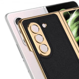 GKK Samsung Galaxy Z Fold 5 Skal Pläterad Kant Kolfiber Svart