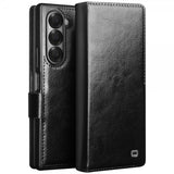 Qialino Samsung Galaxy Z Fold 6 Fodral Äkta Läder Svart
