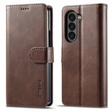 Lc.Imeeke Samsung Galaxy Z Fold 6 Fodral med Kortfack Stativfunktion Mörkbrun