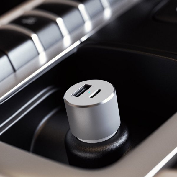 Satechi Billaddare med PD 1xUSB-C och 1xUSB-A Silver
