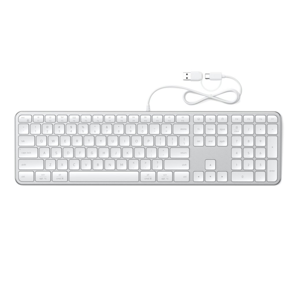 Satechi Trådat Tangentbord Slim LX3 USB-C/USB-A Silver