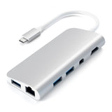 Satechi USB-C Multimedia Adapter 4K HDMI/Mini DisplayPort Gigabit Ethernet Silver