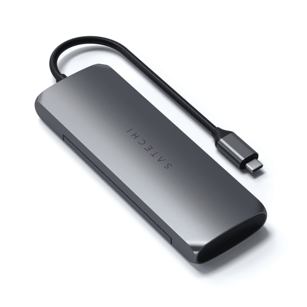 Satechi USB-C HYBRID med inbyggd möjlighet till SSD-lagring Grå