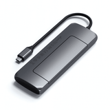 Satechi USB-C HYBRID med inbyggd möjlighet till SSD-lagring Grå