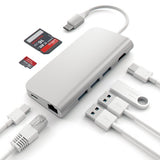 Satechi USB-C Multi-Port Adapter 4K Gigabit Ethernet Silver