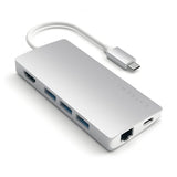 Satechi USB-C Multi-Port Adapter 4K Gigabit Ethernet V2 Silver