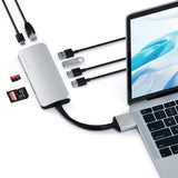 Satechi USB-C Multimedia Adapter Dual 4K HDMI Gigabit Ethernet Silver