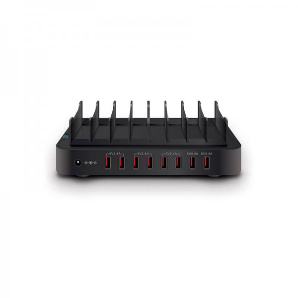 ALOGIC 8-portars USB-laddningsstation Svart