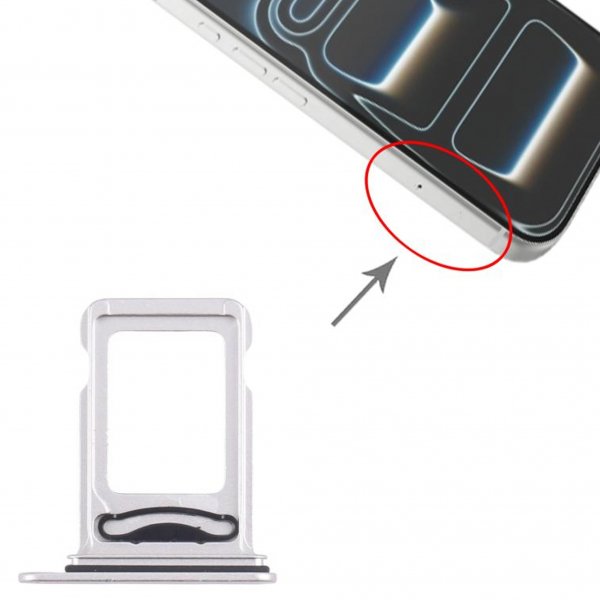 Simkortshållare Dual SIM för iPhone 17 Pro - Silver