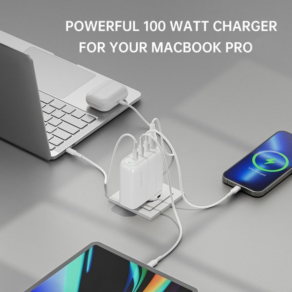 4smarts Skrivbordsladdare GaN Flex Pro 100W 3 USB-C+1 USB-A