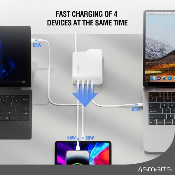 4smarts Skrivbordsladdare GaN Flex Pro 200W 4 USB-C
