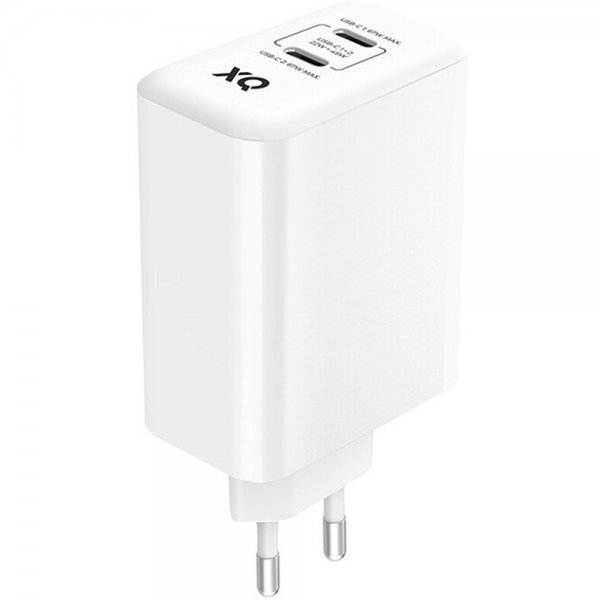 Xqisit Snabbladdare 2xUSB-C PD 3.0 GaN 67W Vit