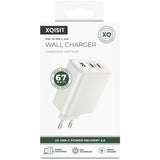 Xqisit Snabbladdare 2xUSB-C PD 3.0 GaN 67W Vit