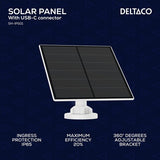 Deltaco Smart Home Solpanel med USB-C kontakt 5W 3m