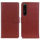 Sony Xperia 1 IV Fodral Litchi Brun
