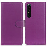 Sony Xperia 1 IV Fodral Litchi Lila