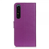 Sony Xperia 1 IV Fodral Litchi Lila