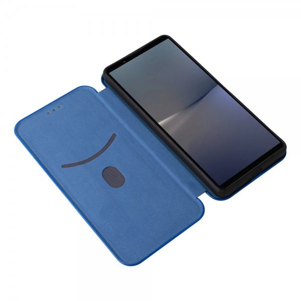 Sony Xperia 1 VI Fodral Kolfibertextur Blå