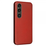 Sony Xperia 1 VI Fodral Kolfibertextur Brun
