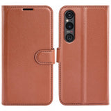 Sony Xperia 1 VI Fodral Litchi Brun