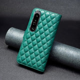 Sony Xperia 1 VI Fodral Rombmönster Grön