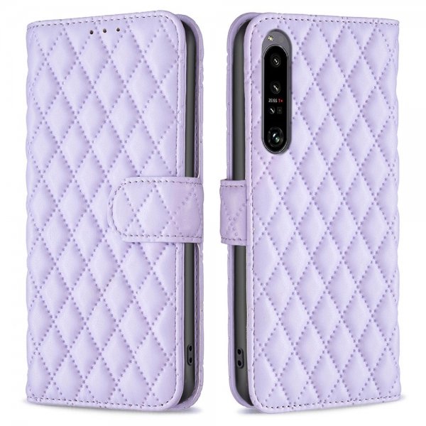 Sony Xperia 1 VI Fodral Rombmönster Lila