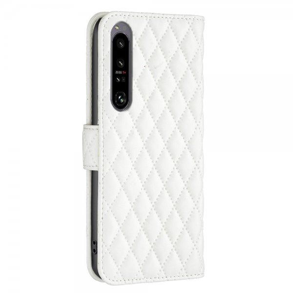Sony Xperia 1 VI Fodral Rombmönster Vit