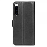 Sony Xperia 10 V Fodral Litchi Svart