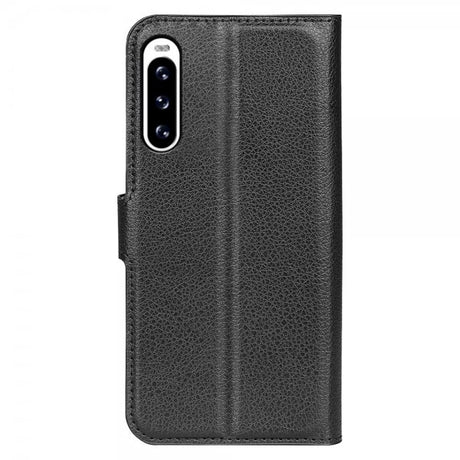 Sony Xperia 10 V Fodral Litchi Svart