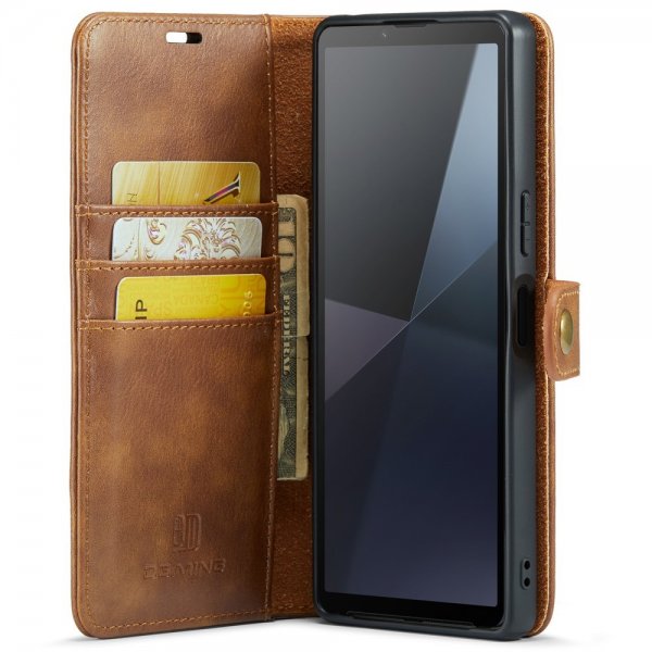 Dg.Ming Sony Xperia 10 VI Fodral med Löstagbart Skal Brun