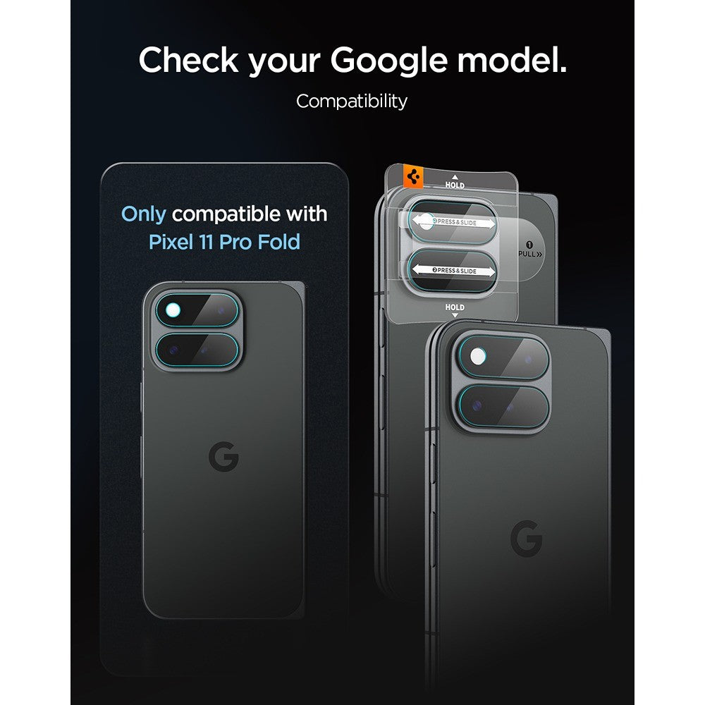 Spigen Google Pixel 11 Pro Fold Kameraskydd GLAS.tR EZ Fit Optik Pro 2-pack