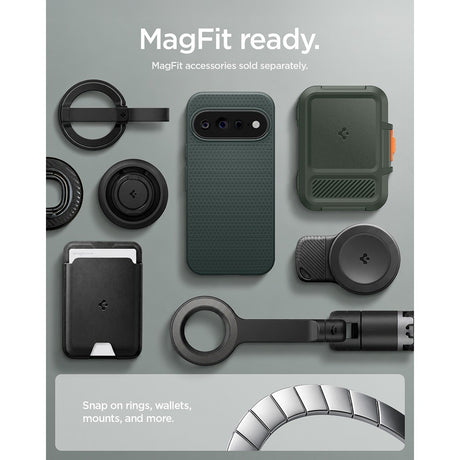 Spigen Google Pixel 11 Pro Skal Liquid Air MagFit Abyss Green