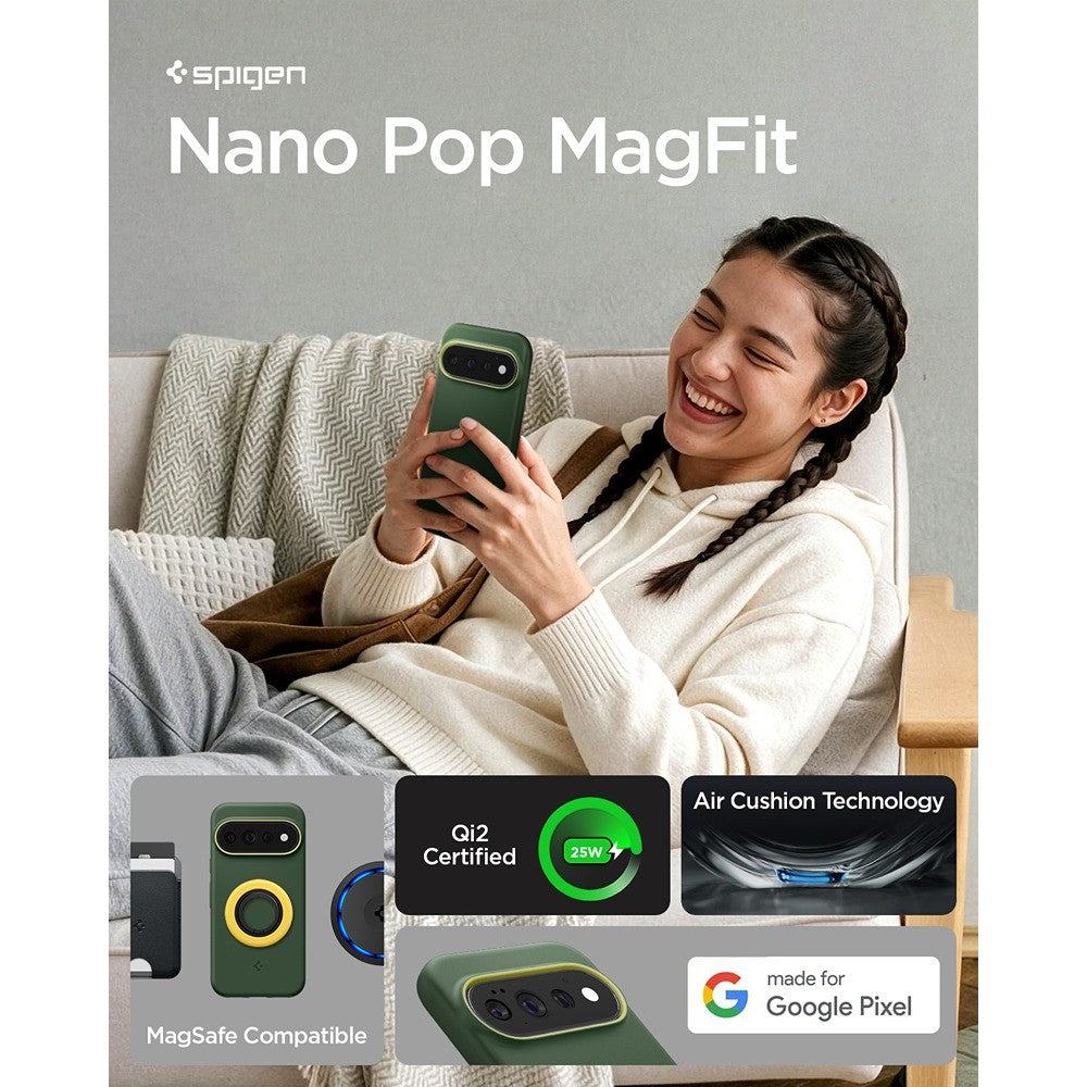Spigen Google Pixel 11 Pro Skal Nano Pop MagFit Avo Green