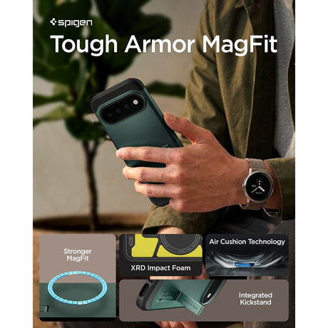 Spigen Google Pixel 11 Pro Skal Tough Armor MagFit Abyss Green