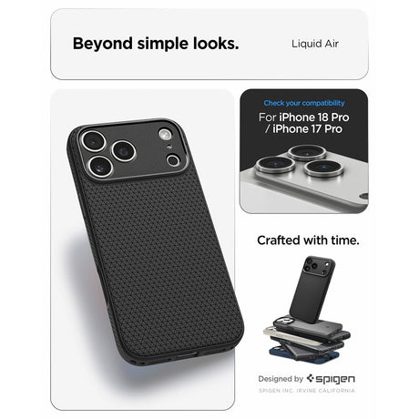 Spigen iPhone 17 Pro/iPhone 18 Pro Skal Liquid Air Matte Black