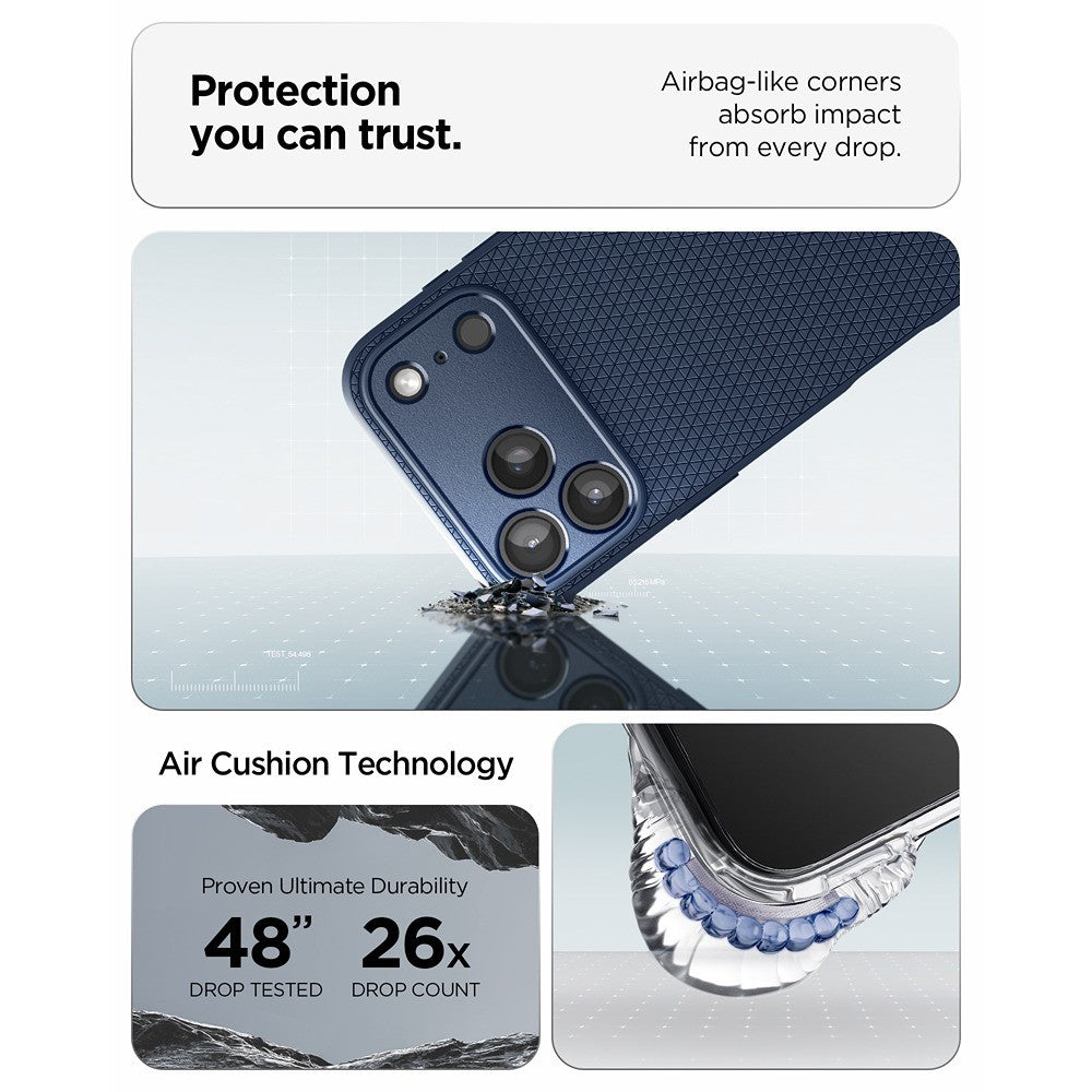 Spigen iPhone 17 Pro/iPhone 18 Pro Skal Liquid Air Navy Blue